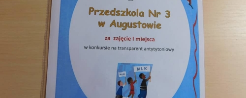 1 miejsce w konkursie na transparent antytytoniowy organizowany przez PSSE w Augustowie